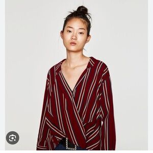 Zara burgundy small shirt
